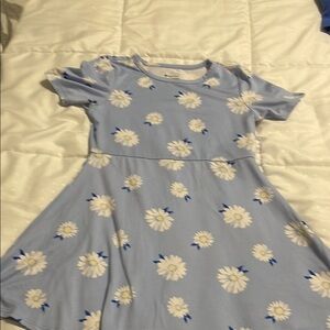 Casual Blue A-Line Dress with Raglan Sleeves